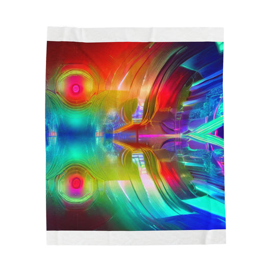 Vivid Light Painting on Velveteen Plush Blanket